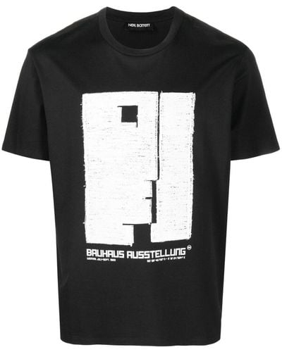 Neil Barrett T-Shirt mit Bauhaus-Print - Schwarz