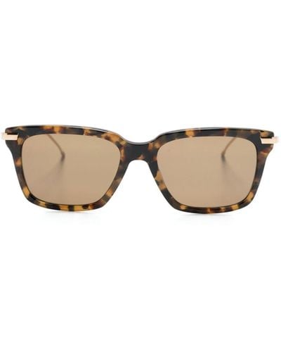 Thom Browne Tortoiseshell Square-frame Sunglasses - Natural