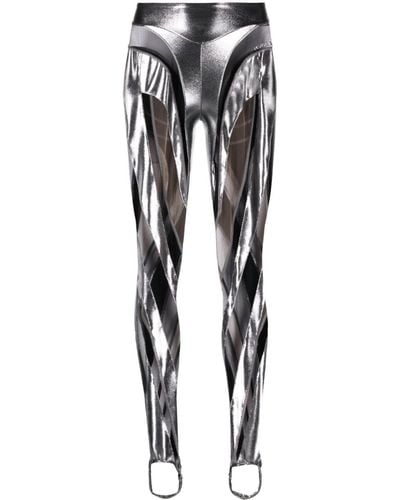 Mugler Metallic Effect Lycra leggings - Black