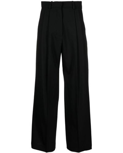 Alysi Pressed-crease High-waist Trousers - Black