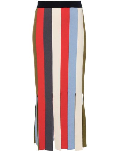 Sunnei Striped Midi Skirt - Red