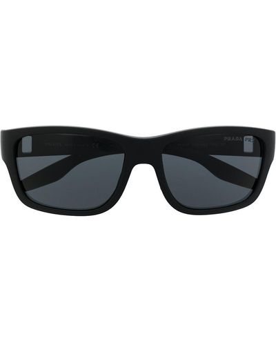 Prada Linea Rossa Linea Rosa Rectangle-frame Sunglasses - Black
