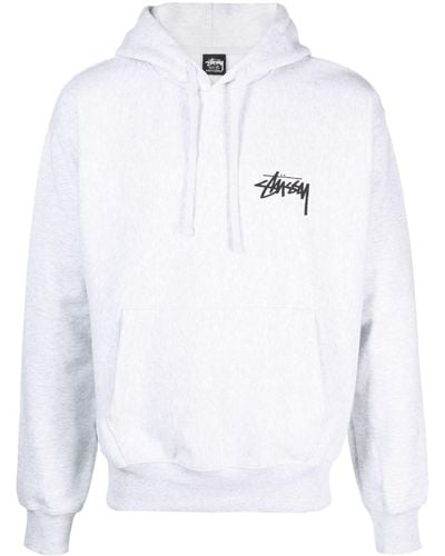 Stussy Classic Dot drawstring cotton-blend hoodie - Bianco