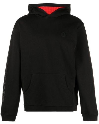 Moncler Logo Hooded Sweatshirt Black