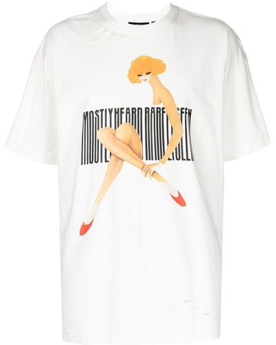 Mostly Heard Rarely Seen Barcode Woman Cotton T-shirt - White