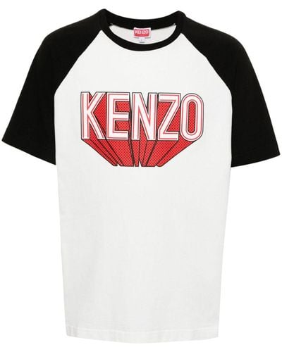 KENZO T-shirt en coton à logo imprimé - Rouge