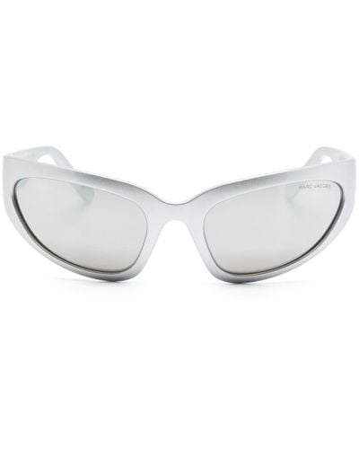 Marc Jacobs The Bold Logo Biker-frame Sunglasses - White