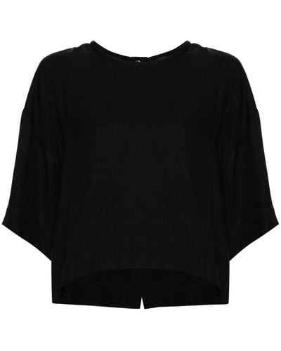 Pinko Cropped-Bluse mit tiefen Schultern - Schwarz