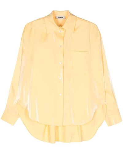 Aeron Magnolia Iridescent-satin Shirt - Yellow