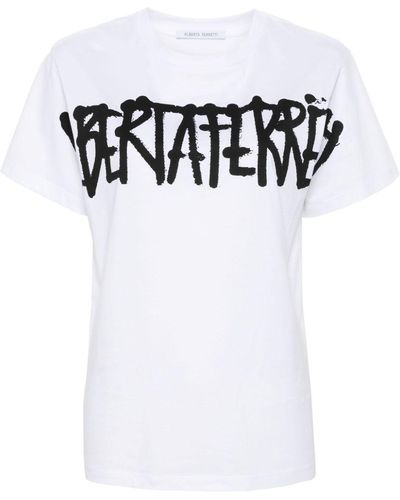Alberta Ferretti T-Shirt mit Logo-Print - Weiß
