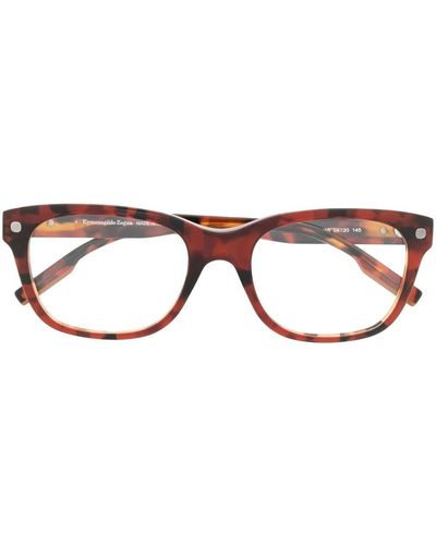 Zegna Eckige Brille in Schildpattoptik - Braun