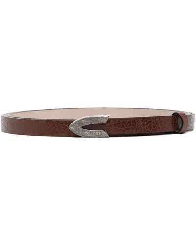 Brunello Cucinelli Thin Buckle Belt - Brown