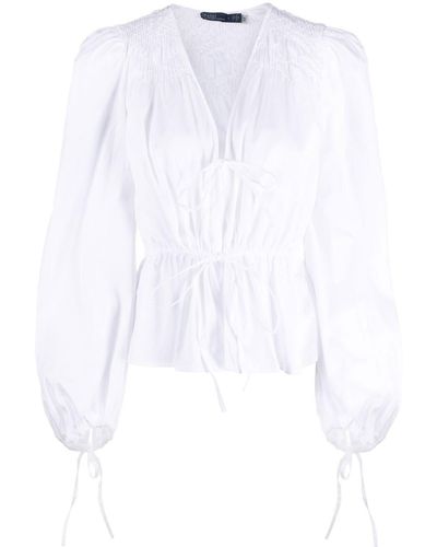 Polo Ralph Lauren Peplum Long-sleeved Top - White