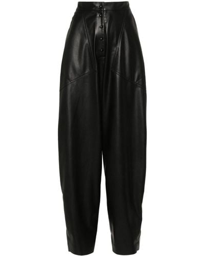 Stella McCartney Pantalon en cuir artificiel - Noir