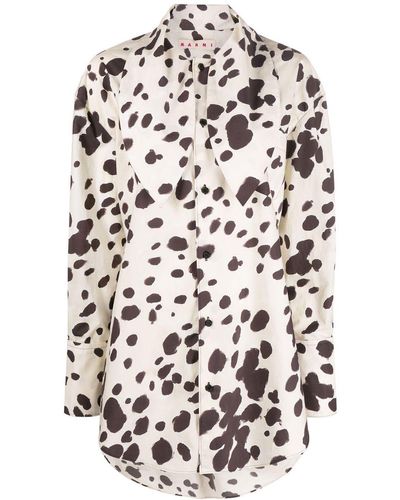 Marni Spot Print Long-sleeve Shirt - White