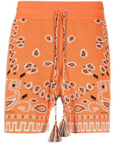 Alanui Segelshorts mit Bandana-Print - Orange