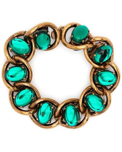 Marni Bracelet en chaine serti de cristaux - Bleu