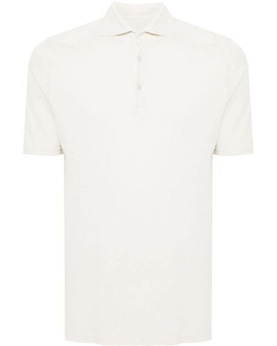 Fedeli Poloshirt aus Pikee - Weiß