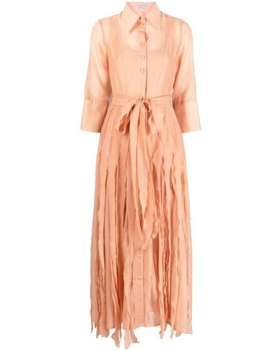 Baruni Mary Ruffle-detail Maxi Dress - Pink
