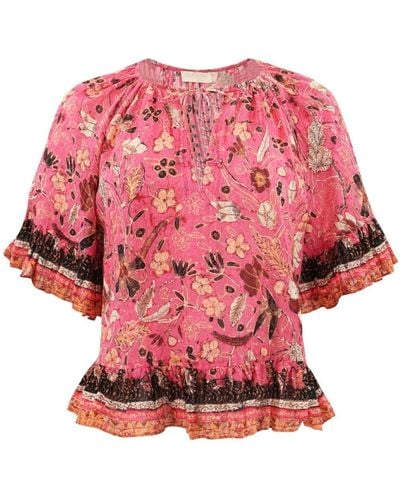 Ulla Johnson Alessia Floral-print Blouse - Red