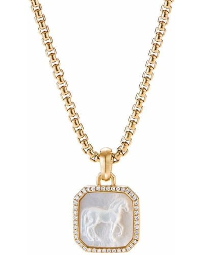 David Yurman 18kt Petrvs Horse Gelbgoldamulett mit Diamanten - Mettallic