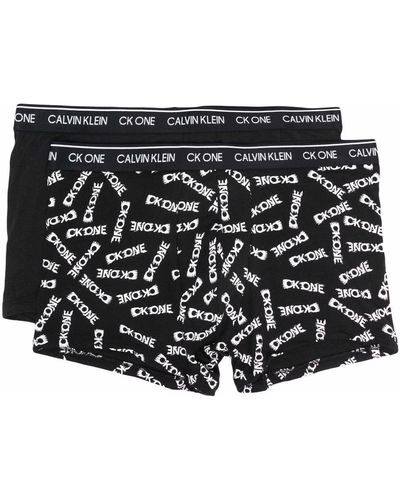 Calvin Klein オールオーバーロゴ ボクサーパンツ セット - ブラック