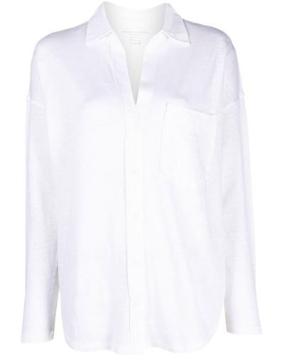 Majestic Filatures V-neck Long-sleeve Shirt - White