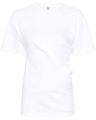 Totême Camiseta asimétrica - Blanco