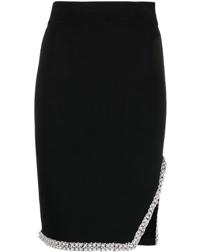 Karl Lagerfeld Faux-pearl-embellished Pencil Skirt - Black