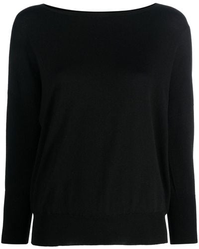 Zanone Boat-neck Sweater - Black