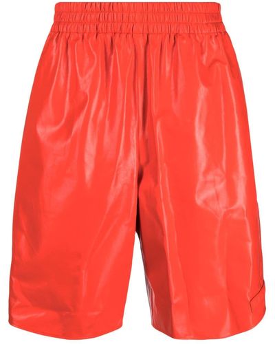 Marni Elasticated-waist Leather Shorts - Red