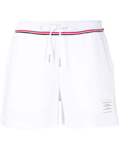 Thom Browne Logo-patch Sweat Shorts - White