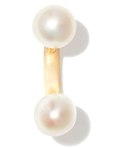 Delfina Delettrez 18kt Yellow Gold Micro Pearl Single Stud Earring - White