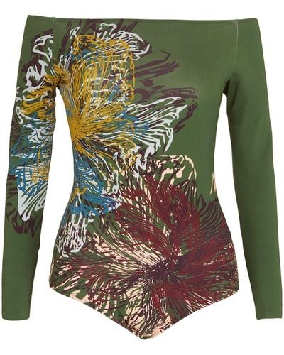 Silvia Tcherassi Florence Floral-print Bodysuit - Green