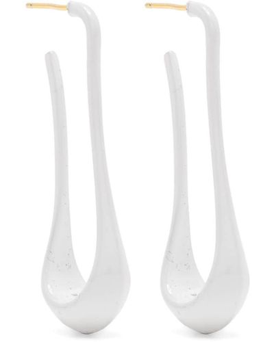 Lemaire Glossy-finish Drop Earrings - White