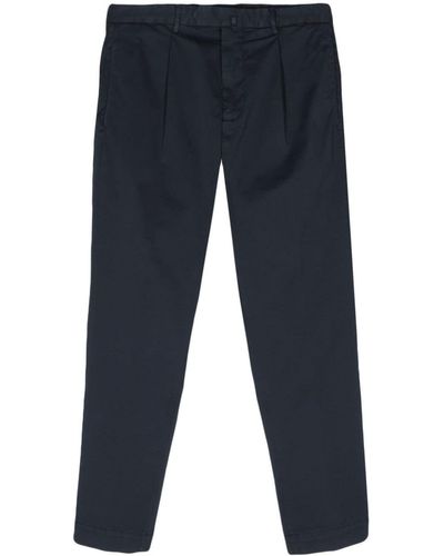 Dell'Oglio Mid-rise Tapered Chinos - Blue
