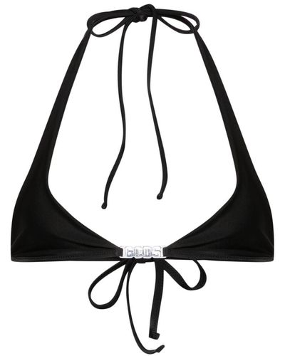 Gcds Logo-plaque Bikini Tops - Black