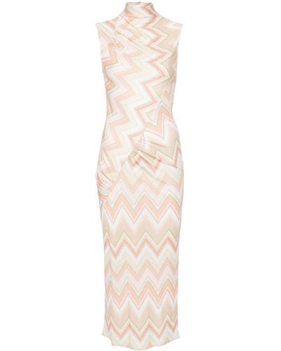 Missoni Vestido de punto con diseño en zigzag - Blanco