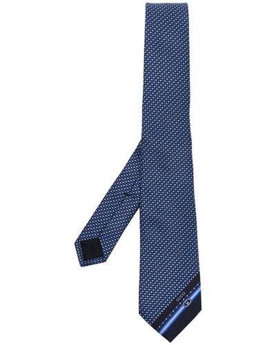 Gucci Interlocking G Textured Silk Tie - Blue