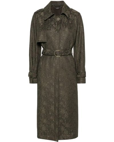 Liu Jo Floral-lace Trench Coat - Green