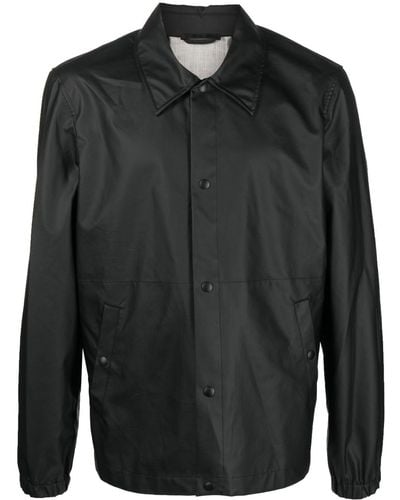 Helmut Lang Logo-print Button-up Shirt Jacket - Black