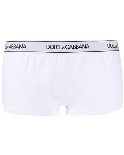 Dolce & Gabbana Boxer à taille élastiquée - Blanc