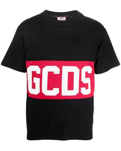 Gcds T-Shirt mit Logo-Streifen - Schwarz