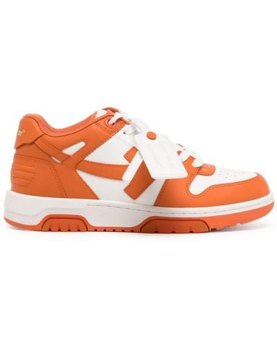 Off-White c/o Virgil Abloh Women Out Of Office Calf Leather Trainer - Orange