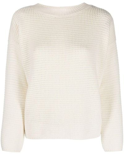 Bruno Manetti Crew-neck Knitted Top - Natural