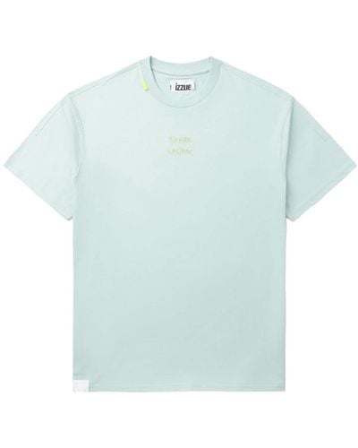 Izzue T-shirt en coton à slogan imprimé - Bleu