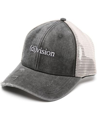 (DI)VISION Logo-embroidered Washed Denim Cap - Grey