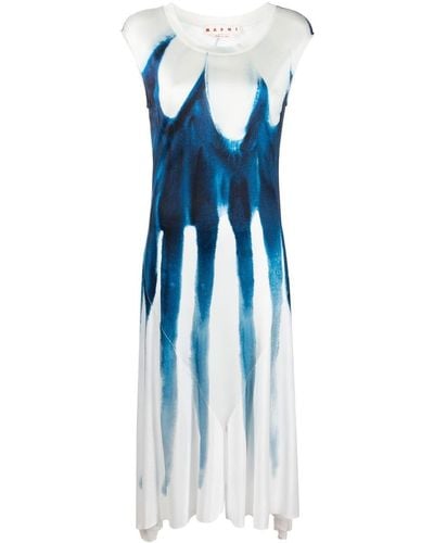 Marni フローラル ドレス - ブルー