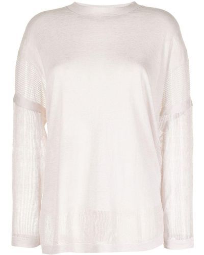 Agnona Pointelle-knit Long-sleeve Sweater - Multicolour