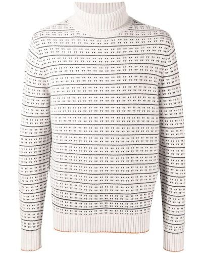 N.Peal Cashmere Long-sleeve Roll-neck Sweater - White